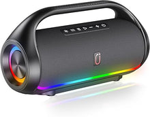 Load image into Gallery viewer, Bluetooth Speaker, IPX5 Waterproof Portable Bluetooth Speaker with Powerful Bass & LED Lights, Loud Stereo Wireless Speaker for Home Party, Beach, Outdoor Camping, Support USB/TF Card/AUX/TWS