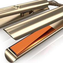 Load image into Gallery viewer, Titanelli 2 in 1 Titanium Hair Straightener and Curler | 100% Pure Ti-Thermal Technology Flat Iron | 1-Inch Professional Styling | Available in Black, Gold, and Pink (Gold)