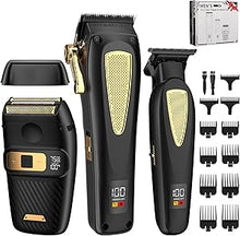 Load image into Gallery viewer, Professional Hair Clippers for Man,Hair Clippers Electric Shavers Razor T-Blade Hair Trimmer, 3 in 1 Cordless Barber Trimmer Bald Shavers LED Display Gifts