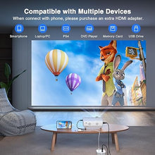 Load image into Gallery viewer, AuKing Projector, 2024 Upgraded Mini Projector, Full HD 1080P Home Theater Video Projector, Compatible with HDMI/USB/AV/Smartphone/TV Box/Laptop