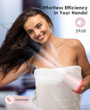 Load image into Gallery viewer, Diffuser Hair Dryer, High Speed Fast Drying Hair Dryers, Negative Ionic Professional Blow Dryer with 110000 RPM Brushless Motor, Lightweight Low Noise Thermo-Control Hairdryer, Travel with Nozzle