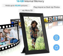 Load image into Gallery viewer, Frameo WiFi Digital Picture Frame with 10.1 Inch IPS Touch Screen,Loading Pictures to Smart Digital Photo Frame via Frameo App,Rotation and Backup to SD Card Automaticly,Gift for Mother's Day