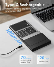Load image into Gallery viewer, Samsers Foldable Bluetooth Keyboard with Touchpad, Full-Size Wireless Folding Keyboard with PU Leather, Portable Travel Keyboard for iOS Android Windows Mac OS, Support 3 Devices (BT5.1 x 3)