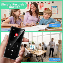 Load image into Gallery viewer, 128GB MP3 Player with Bluetooth 5.2, AiMoonsa Music Player with Built-in HD Speaker, FM Radio, Voice Recorder, HiFi Sound, E-Book Function, Earphones Included (Black 128G)