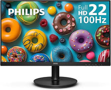 Load image into Gallery viewer, PHILIPS 22 inch Class Thin Full HD (1920 x 1080) Monitor, 100Hz Refresh Rate, VESA, HDMI x1, VGA x1, LowBlue Mode, Adaptive Sync, 4 Year Advance Replacement Warranty, 221V8LB