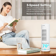 Load image into Gallery viewer, VIVOSUN 13'' Tower Fan, Bladeless Desk Fan with 3 Speeds and 70° Oscillation, Portable and Compact, Quiet Cooling Fan for Home and Office, White
