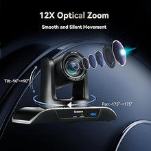Load image into Gallery viewer, Tenveo UHD 4K PTZ Conference Room Camera 12X Optical Zoom USB3.0/HDMI Wide View Angle, 4K PTZ Camera for Video Conference Church Services Worship Events,Skype/Zoom/OBS/YouTube Live Streaming