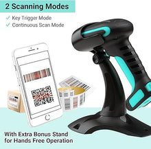 Load image into Gallery viewer, Tera 1D 2D QR Barcode Scanner Wireless with Stand, Heavy Duty Industrial IP66 Drop Resistance, Image Scanning Handheld Reader Compatible for Bluetooth with Vibration Alert Model 8100, Battery Powered