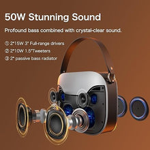 Load image into Gallery viewer, DOSS SoundBox H100 Bluetooth Speaker with 50W Immersive Sound, 24H Playtime, Wireless Stereo Pairing, Power Bank, Treble & Bass Adjustment, Portable Speaker with Flexible Handle for Party, Home