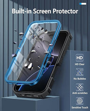 Load image into Gallery viewer, FNTCASE for iPhone 16 Pro Case: Military Grade Drop Proof Protection Mobile Cover with Kickstand | Matte Textured Rugged Shockproof TPU | Protective Sturdy Phone Case - 6.3 inch Blue