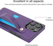 Load image into Gallery viewer, CCSmall for Apple iPhone 16 Pro Case Crossbody with Card Slot Holder for Women, Removable Adjustable Shoulder Strap Lanyard with Wristband Kickstand Phone Cover Case for iPhone 16 Pro KB Rose