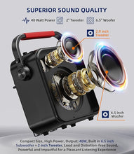 Load image into Gallery viewer, Karaoke Machine for Adults & Kids with Full-Screen LED Lights, Portable Bluetooth Speaker with 2 Wireless Microphones, Bass/Treble Adjustment, Supports REC/TWS/FM/AUX/USB/TF Card for Home Party