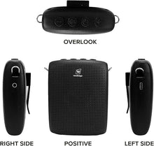 Load image into Gallery viewer, 15W WB003 Personal Voice Amplifier for Teachers with Wired Headset Mic,Small Portable Microphone,2600mAh Rechargeable Megaphone Mini PA Bluetooth Speaker System for Classroom -Teacher Gifts