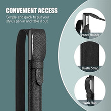 Load image into Gallery viewer, Fintie Pencil Holder Compatible with Remarkable 2, Stylus Pouch PU Leather Pen Sleeve Portable Elastic Pencil Case Cover for Remarkable 2/BOOX/Scribe Stylus Pen, Black