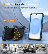 Load image into Gallery viewer, FNTCASE for Samsung Galaxy S25 Case: Galaxy S24 Case Heavy Duty Drop Protection with Rugged Belt-Clip Holster & Kickstand Military Grade Shockproof Durable Protective Cell Phone Cover (Blue)