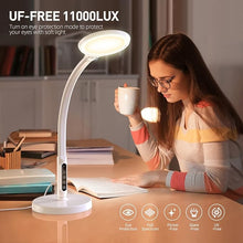 Load image into Gallery viewer, Light Therapy Lamp 11000 Lux, LED UV-Free Sunlight Lamp,Full Spectrum Happy Therapy Lamp with 10 Adjustable Brightness Levels, 2 in 1 Retractable Floor Light Therapy Lamp