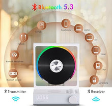 Load image into Gallery viewer, Bluetooth Desktop CD Player with Speakers and RGB Color Lights, HOTT Home Bluetooth CD Players with Hi-Fi Stereo Sound,Remote Control,Supports CD/Bluetooth/TF Card/Transcription/Timer/Optical Output