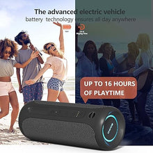 Load image into Gallery viewer, Wireless Portable Speaker,IPX7 Waterproof Bluetooth Speaker, 25W Loud Stereo Sound, Bassboom Technology, TWS Pairing, Built-in Mic, 16H Playtime with Lights for Home Outdoor - Black