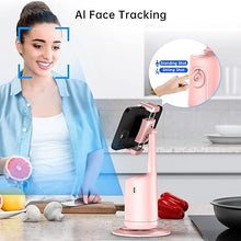 Load image into Gallery viewer, Auto Tracking Phone Holder, Auto Face Tracking Tripod, Portable All-in-one Smart Selfie Stick 360 Rotation Fast Face & Object Tracking Cameraman Robot Mount for Phone Video Vlog Live Streaming(Pink)