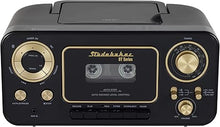 Load image into Gallery viewer, Studebaker Bluetooth Portable Stereo CD, AM/FM Stereo Radio and Cassette Player/Recorder (Black & Gold)