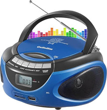 Load image into Gallery viewer, Gelielim Boombox CD Player, CD Players for Home with Bluetooth, AM FM Radio, Portable CD Boombox Support USB, SD, MMC Drive, LCD Display, Headphone Jack, AC/DC Powered, Present Idea for Elder-Blue