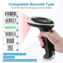 Load image into Gallery viewer, Bluetooth Barcode Scanner, Wireless Bar Code Scanners with Stand 3 in 1 Bluetooth & 2.4G Wireless & USB Wired Connection Qr Code Scanner Handheld 1D&2D&PDF417 Data Matrix Automatic Barcode Reader