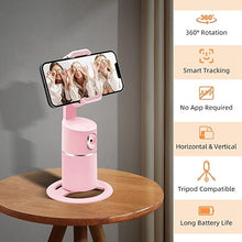 Load image into Gallery viewer, Mcbazel Auto Face Tracking Tripod, No App Required, Rechargeable Battery, 360° Rotation Phone Tracking Holder Face Body Phone Camera Mount for Live Vlog Streaming Video Chat - Pink
