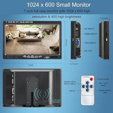 Load image into Gallery viewer, 7 inch Portable Small HDMI Monitor HD 1080P VGA Monitor,Small LCD HDMI Monitor Mini Screen 1024x600,HDMI/VGA/AV Input Mini Monitor,with Speakers