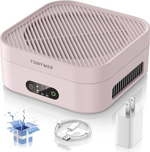 Load image into Gallery viewer, Air Purifiers for Home, TDBYWAE Air Purifier for Bedroom Up to 600 ft², H13 True HEPA Air Purifier for Pets Dust Dander Pollen Odor Smoke, with New Quiet Wind Wheel System, for Desk/Car/Travel?Pink?