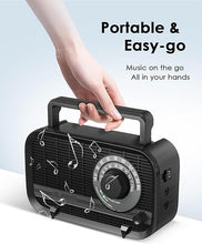 Load image into Gallery viewer, AM FM Radio Plug in Wall or Battery Operated Radio with Best Reception,Portable Radio with Bluetooth,Transistor Radio with Headphone Jack,Large Dial Easy to Use for Seniors Elderly Black