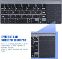 Load image into Gallery viewer, GOWENIC 2.4Ghz Keyboard, MC-41AG QWERTY Layout 1200 DPI 59 Keys Ultra Mini Universal Keypad with USB Receiver & Touchpad for Computer,Desktop,PC,Laptop,TV Box