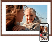 Load image into Gallery viewer, Digital Picture Frame, 10.1'' Frameo Digital Frame Wifi, 32GB Memory, 1280*800 HD Touch Screen Digital Photo Frame, Wall Mountable, Share Instantly, Birthday Gifts for Women, Mom Gift, Chocolate Brown