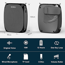 Load image into Gallery viewer, Portable Voice Amplifier SHIDU Personal Microphone Headset for Speaking Rechargeable Mini Pa System for Teachers Tour Guides Coaches Classroom Singing Yoga Fitness Instructors