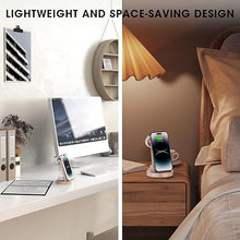 Load image into Gallery viewer, 3 in 1 Charging Station for iPhone, Wireless Charger for iPhone 16 15 14 13 12 11 X Pro Max & Apple Watch - Charging Stand Dock for AirPods (Rose)