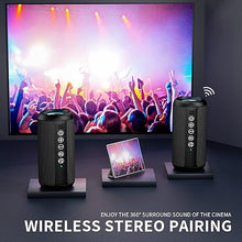Load image into Gallery viewer, Ortizan Portable Bluetooth Speaker: IPX7 Waterproof, 24W Loud Sound, Deep Bass, Bluetooth 5.3, LED Lights, Wireless Stereo Pairing, 30H Playtime, for Home/Outdoor/Party/Beach, Birthday Gift (Black)