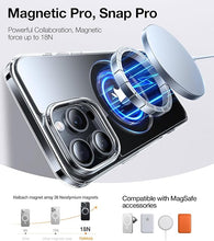 Load image into Gallery viewer, TORRAS 360°Rotatable Magnetic for iPhone 16 Pro Case 6.3 inch, Fit for MagSafe 16 Pro Phone Case, 16FT Military Grade Shockproof, Flush Stand Ring, Translucent Slim Protective Ostand, Clear