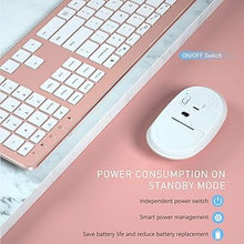 Load image into Gallery viewer, Wireless Keyboard and Mouse Combo - Full Size Slim Thin Wireless Keyboard Mouse with Numeric Keypad 2.4G Stable Connection Adjustable DPI - Rose Gold & White