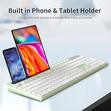 Load image into Gallery viewer, Wireless Keyboard and Mouse Combo, MARVO 2.4G Ergonomic Wireless Computer Keyboard with Phone Tablet Holder, Silent Mouse with 6 Button, Compatible with MacBook, Windows (Green)
