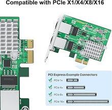 Load image into Gallery viewer, 100M/1000M/2.5G NIC Network Card, Dual RJ-45 Port, with Realtek RTL8125BG Controller, Support Windows/Windows Server/Linux/Ubuntu/Centos/Vmware