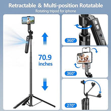 Load image into Gallery viewer, Auto Face Tracking Tripod 360° Rotation with Stand, 70.9" Ai Motion Tracking Tripod, Selfie Stick Rotation Tripod with Remote, Motion Sensor Phone Tripod Stand, for Vlog/Live Stream/Video Recording