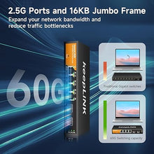 Load image into Gallery viewer, 6 Port 2.5G Smart Web Managed Switch, 4 x 2.5G Base-T Ports, 2 x 10G SFP+ Slots, Support Static Link Aggregation, QoS/VLAN/IGMP, Metal Fanless Multi-Gig Network Ethernet Switch
