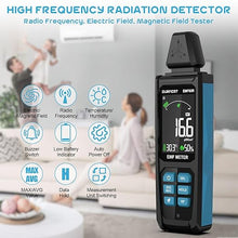 Load image into Gallery viewer, EMF Detector, DURFICST 5 in 1 Rechargeable Digital EMF Radiation Detector, Measuring Ambient Temp and Humidity, Suitable for Cell Phone Towers, Smart Meters, Home EMF Detection and Ghost Hunting