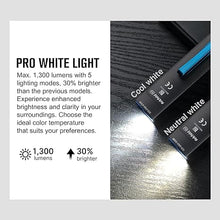 Load image into Gallery viewer, OLIGHT Arkfeld Pro Rechargeable EDC Flashlight with Green Beam, UV Light and White LED Combo, 1300 Lumens Portable Flat Flashlight, Triple Light Sources Pocket Lights for Working (Black NW)