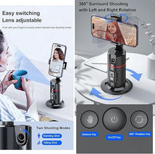 Load image into Gallery viewer, Auto Face Tracking Tripod with Remote - 360° Rotation Auto Tracking Phone Holder Smart Tracking Phone Stand Moving Tripod for iPhone Content Creator Essentials for Video Vlog Live Stream (Black 02)