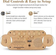 Load image into Gallery viewer, Digital Dual Alarm Clock for Bedroom, 0-100% Dimmer, Weekday/Weekend Mode, Easy to Set, USB Charger, Adjustable Alarm Volume with 5 Alarm Sounds, Snooze, 12/24Hr, Battery Backup (Wood Grain)
