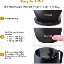 Load image into Gallery viewer, Nextmug - Temperature-Controlled, Self-Heating Coffee Mug (Black - 14 oz.)