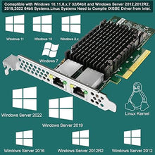Load image into Gallery viewer, X540T2 Dual 10GbE RJ45 Ports Converged Ethernet Adapter for Servers and Desktop PCs. Intel X540AT2 10GbE Ethernet Controller, 2X 10GbE RJ45, for Virtualization, Storage and Gaming (X540T2)