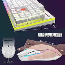 Load image into Gallery viewer, RedThunder K10 Wireless Gaming Keyboard and Mouse Combo, LED Backlit Rechargeable 3800mAh Battery, Mechanical Feel Anti-ghosting Keyboard + 7D 3200DPI Mice for PC Gamer (White)