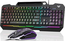 Load image into Gallery viewer, AULA Gaming Keyboard, T102 104 Keys Gaming Keyboard and Mouse Combo with RGB Backlit, All-Metal Panel, Anti-Ghosting, PC Gaming Keyboard and Mouse, USB Wired Keyboard Mouse for MAC Xbox PC Gamers