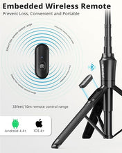 Load image into Gallery viewer, UBeesize 72'' Magnetic Tripod for iPhone with Remote, Extendable Cell Phone Tripod Stand, Compatible with MagSafe, Selfie Stick Tripod for iPhone 15 14 13 12 11 Series and Android Phones